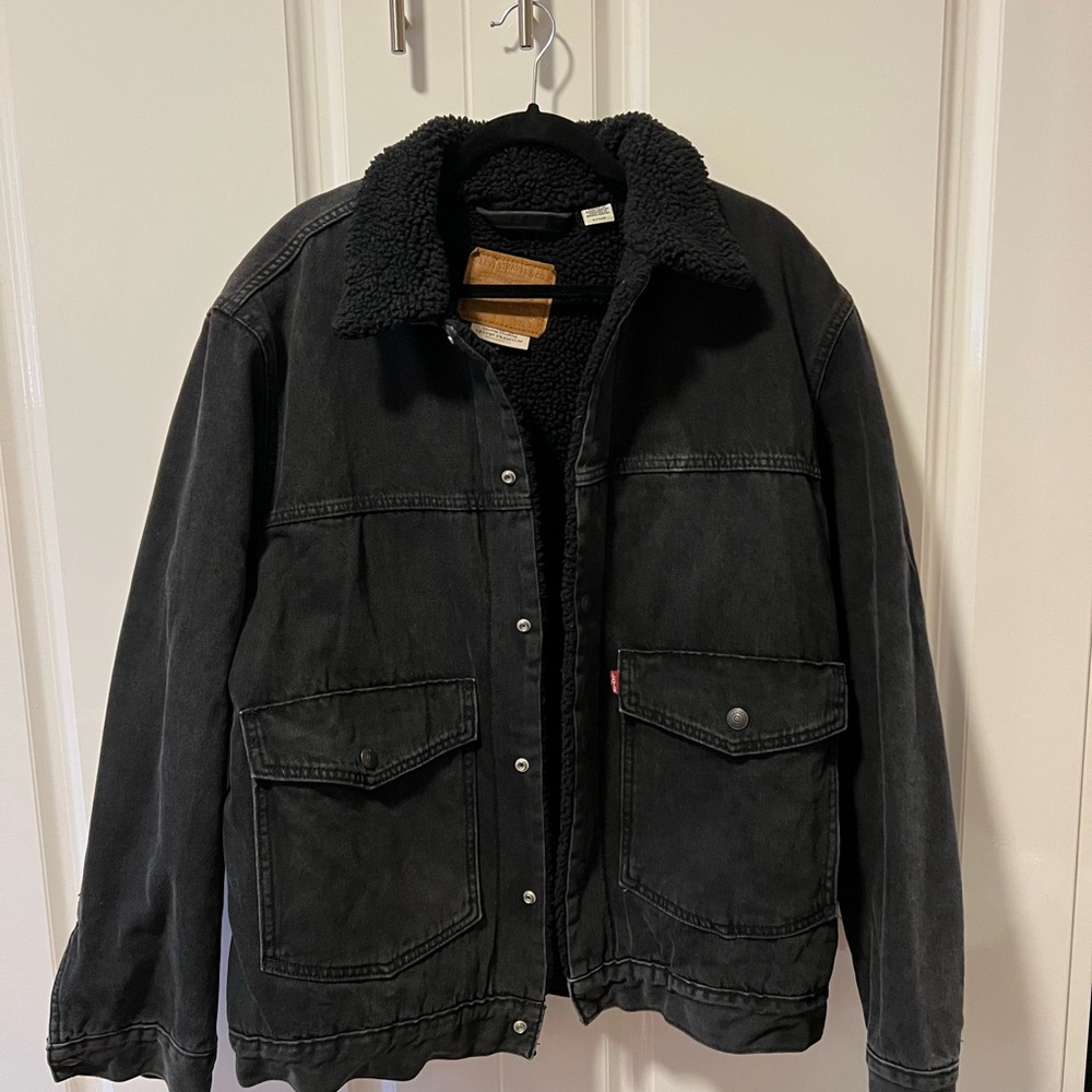 Levi's Charcoal Sherpa-Lined Jacket for Men